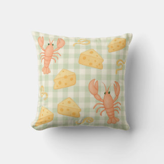 Almofada Caranguejos Gingham Foodie, Peixes-do-Crayfish, Qu