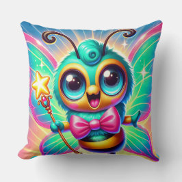 Almofada Caráter de abelha coxa colorido segurando estrela