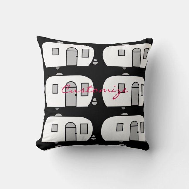 Almofada Caravana arredondada do vintage reboque clássico (Frente)