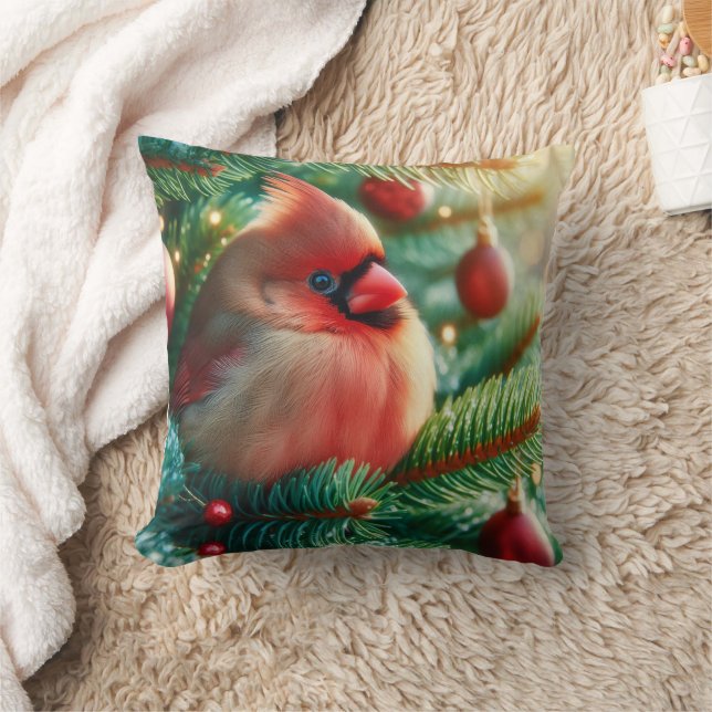 Almofada Cardeal de Natal Festivo (Cobertor)