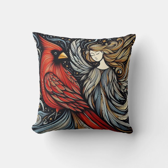 Almofada Cardeal Whimsical e Angel (Frente)