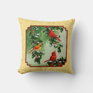Almofada Cardinais Vermelhos e Amarelo Holly