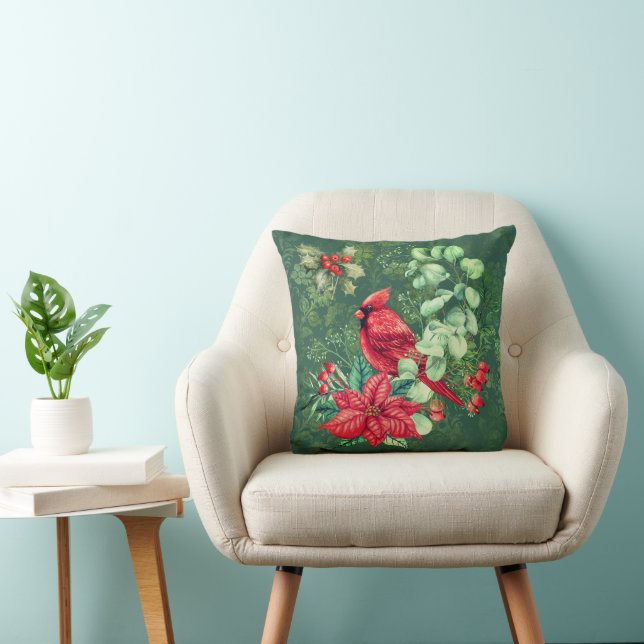 Almofada Cardinal e Poinsettia (Cadeira)