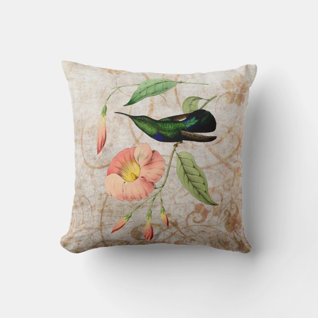 Almofada Carib Hummingbird Travesseiro decorativo Grunge (Frente)