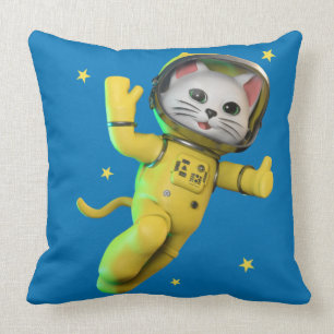 Almofada Caricatura de Gato Astronauta