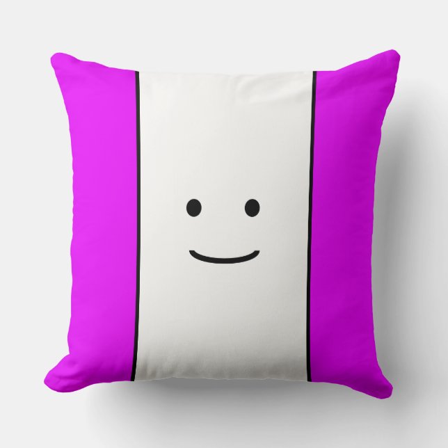 Almofada Carinha Sorridente Pequena com Listras Brancas e R (Frente)