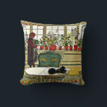 Almofada Carl Larsson - Flowers on a Windowsill, fine art<br><div class="desc">Flowers on a Windowsill,  fine art famous painting by Swedish artist Carl Larsson</div>