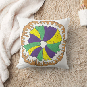Almofada Carnaval do King Cake New Orleans NOLA Mardi Gras
