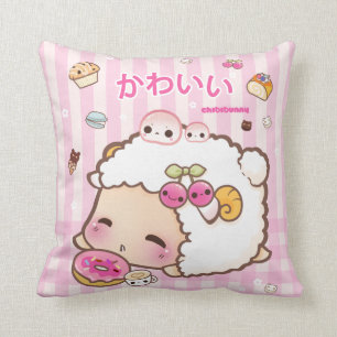 Almofada Carneiros de Kawaii e rosquinha bonito