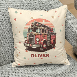Almofada Caro Caminhão de Fogo da Retro-Vintage no Sunset
