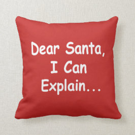 Almofada Caro papai noel eu posso explicar o Xmas engraçado