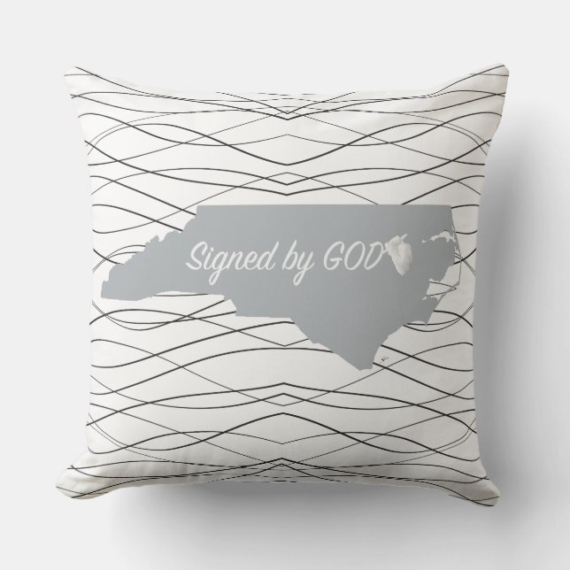 Almofada Carolina do Norte, Assinada por Deus (Frente)
