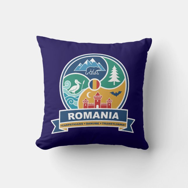 Almofada Cárpatos Romênia Danúbio Transilvânia (Frente)