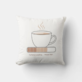 Almofada Carregando Cafeína - Arte de Linha de Café Engraça