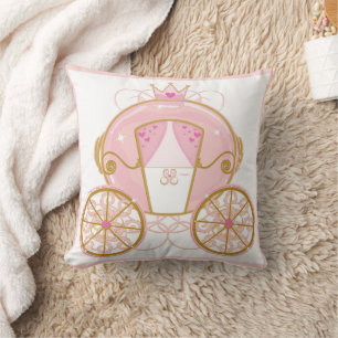 Almofada Carrinho Real da Princesa Rosa & Dourado Personali