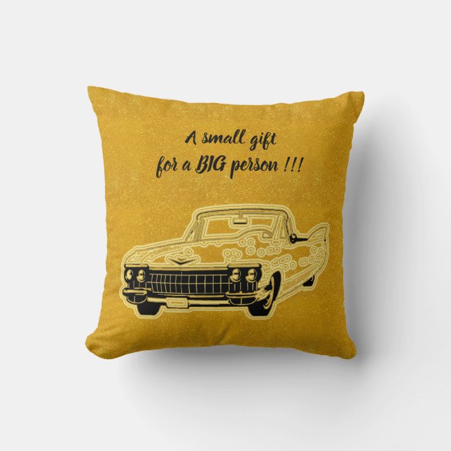 Almofada Carro Dourado Moderno e Elegante de Luxo (Frente)