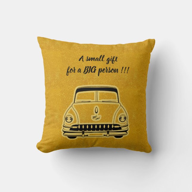 Almofada Carro Dourado Moderno e Elegante de Luxo (Frente)