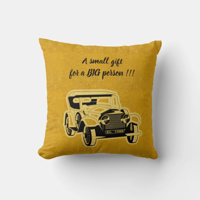 Almofada Carro Dourado Moderno e Elegante de Luxo (Frente)