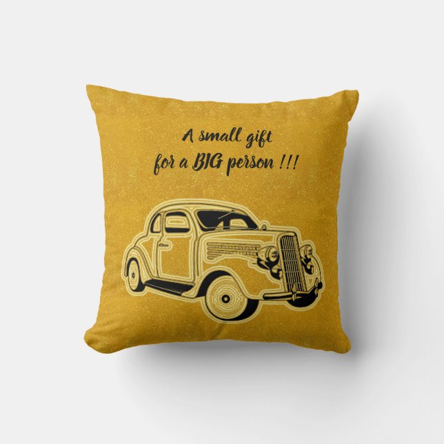 Almofada Carro Dourado Moderno e Elegante de Luxo (Frente)