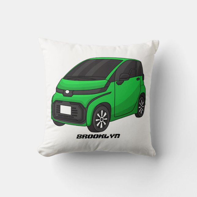 Almofada Carro pequeno verde fofo (Frente)