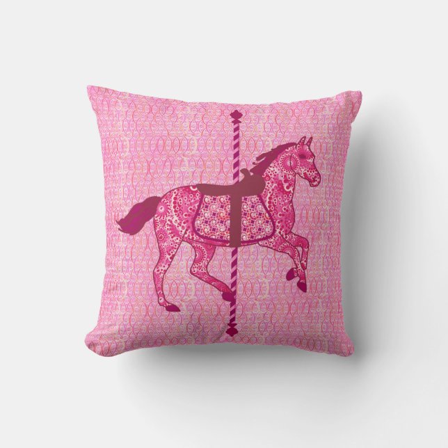 Almofada Carrossel Horse - Rosa Fuchsia (Frente)