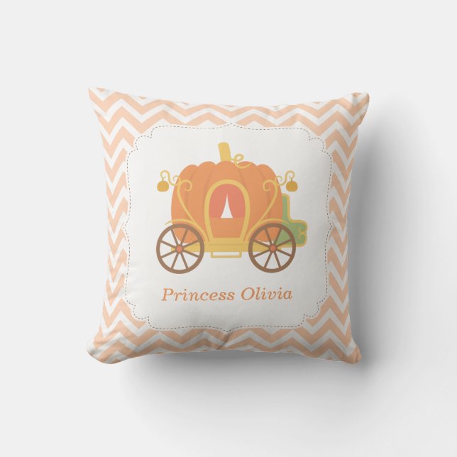 Almofada Carruagem da Princesa Abóbora Quarto de Meninas Pe (Frente)