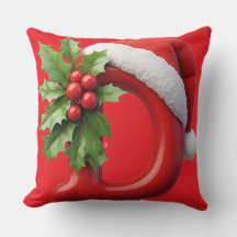 Carta D de Natal decorada com chapéu de Papai Noel