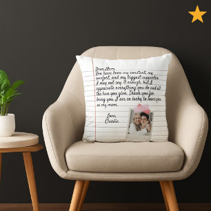 Almofada Carta de Amor do Dia das Mães Mamãe Mensagem Perso