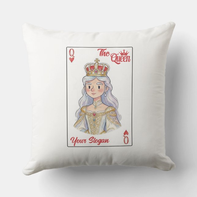 Almofada Carta de Baralho da Rainha Presente Romântico (Verso)