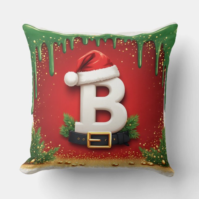 Almofada Carta festiva B com charme de Natal 🎅 (Frente)