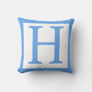 Almofada Carta H Borda Azul