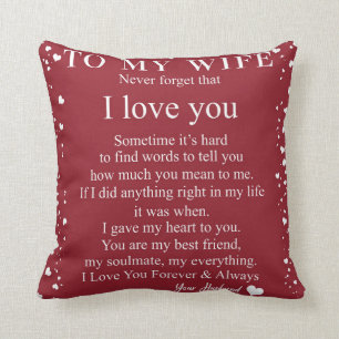 Almofada Carta Personalizada À Minha Esposa,