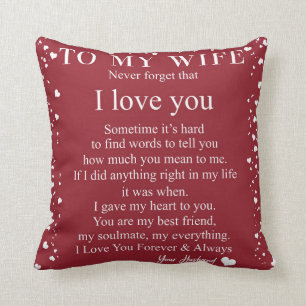 Almofada Carta Personalizada Para Minha Mulher Do Presente