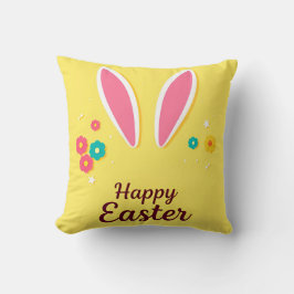 Almofada Cartão de Celebração Feliz Páscoa com Orelhas de C
