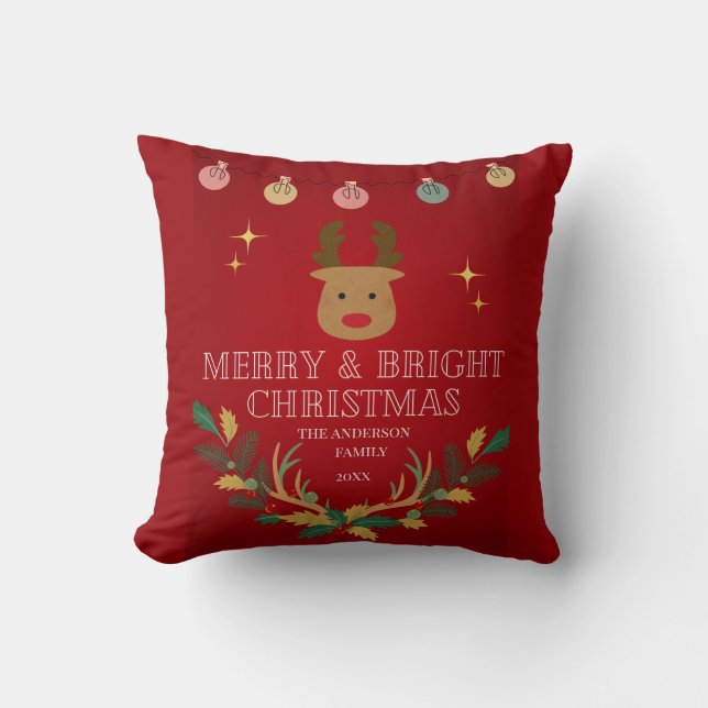 Almofada Cartão de Natal Elegante (Frente)