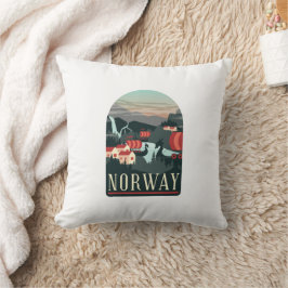 Almofada Cartão postal de Viagens vintage de Paisagem da No