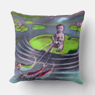 Almofada Cartão postal francês da April Fool Vintage