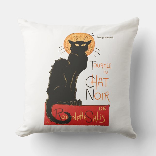 Almofada Cartaz Clássico do Gato Preto Steinlen Chat Noir F (Frente)