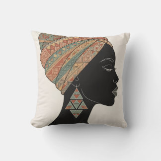 Almofada Cartaz da Rainha Africana - Arte de Parede de Mulh