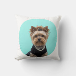 Almofada Cartaz de Café da Manhã Clássico Yorkshire Terrier