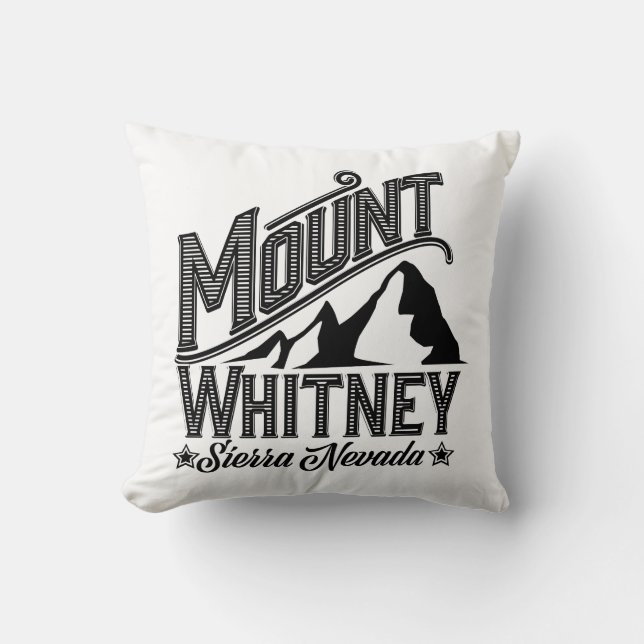 Almofada cartaz de viagem Monte Whitney Sierra Nevada (Frente)