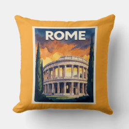 Almofada Cartaz de Viagem Retro Roma