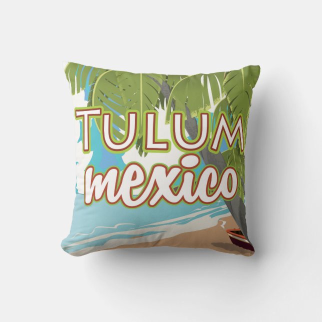 Almofada Cartaz de viagem Tulum, México (Frente)