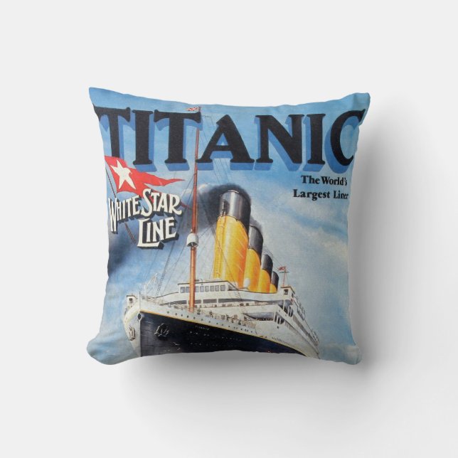 Almofada Cartaz do Titanic White Star Line (Frente)