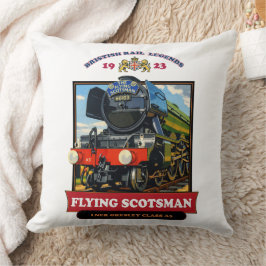 Almofada Cartaz Retro da Locomotiva a Vapor Flying Scotsman