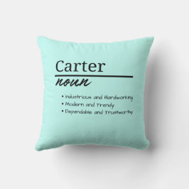 Almofada Carter, Definição de Nome Personalizado de Menino