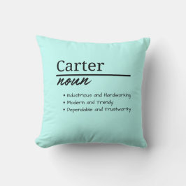 Almofada Carter, Definição de Nome Personalizado de Menino