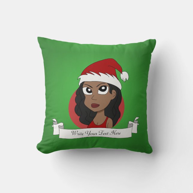 Almofada Cartografia da garota de Natal personalizada (Frente)