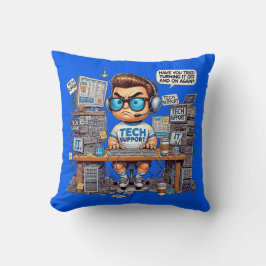 Almofada Cartografia de Camiseta de Suporte Técnico Engraça
