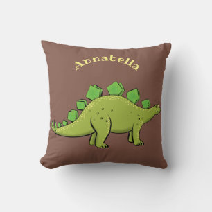 Almofada Cartografia de dinossauros de stegossauro verde e 
